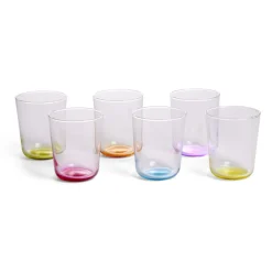 Lot de 6 verres 31cl transparents avec fond coloré