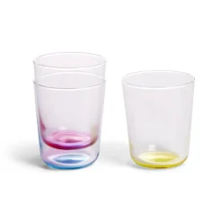 Lot de 6 verres 31cl transparents avec fond coloré
