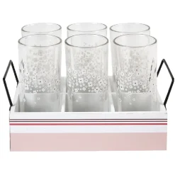 Lot de 6 verres hauts sur un plateau