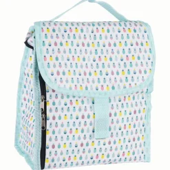 Lunch bag réfrigérant blanc et bleu motif ananas multicolore