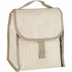 Lunch bag réfrigérant blanc écru motif macramé 2,3 L