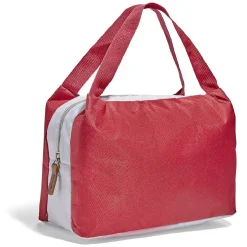 Lunch bag sac à repas isotherme rouge et beige - 25x14xH.16cm