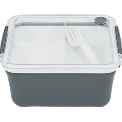 Lunch box 2 niveaux plastique gris 95cl