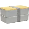 Lunch box couvercle bambou x2
