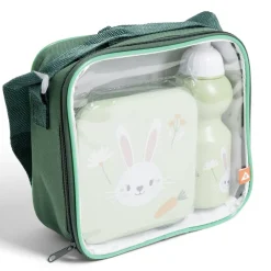 Lunchbox enfant 720ml avec gourde 350ml et sac de transport lapin vert