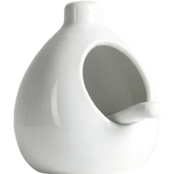 Main à sel + cuillère en céramique blanc