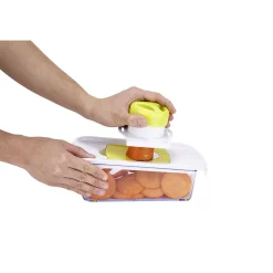 Mandoline découpe légumes avec bac récupérateur