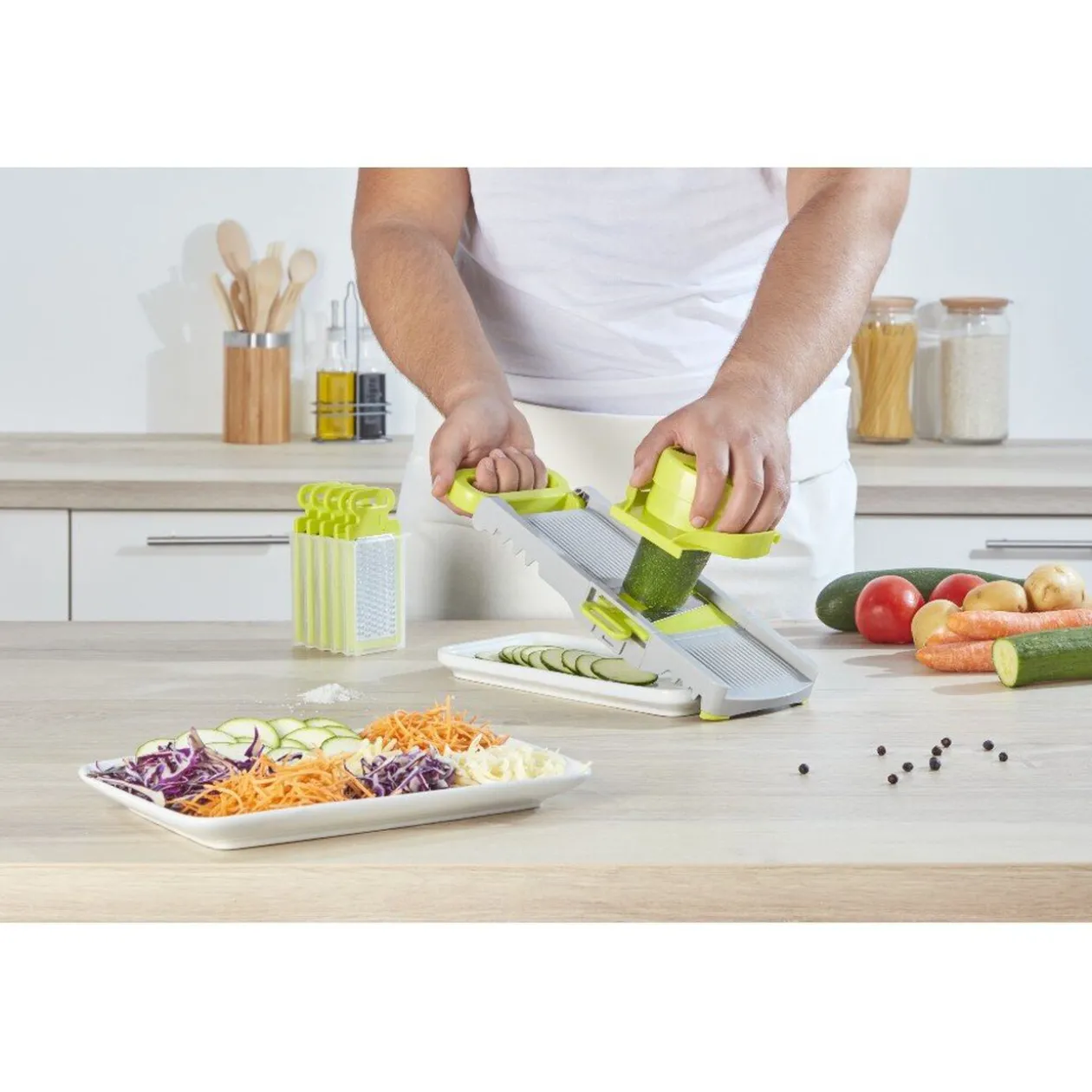 Mandoline pliable 6 lames