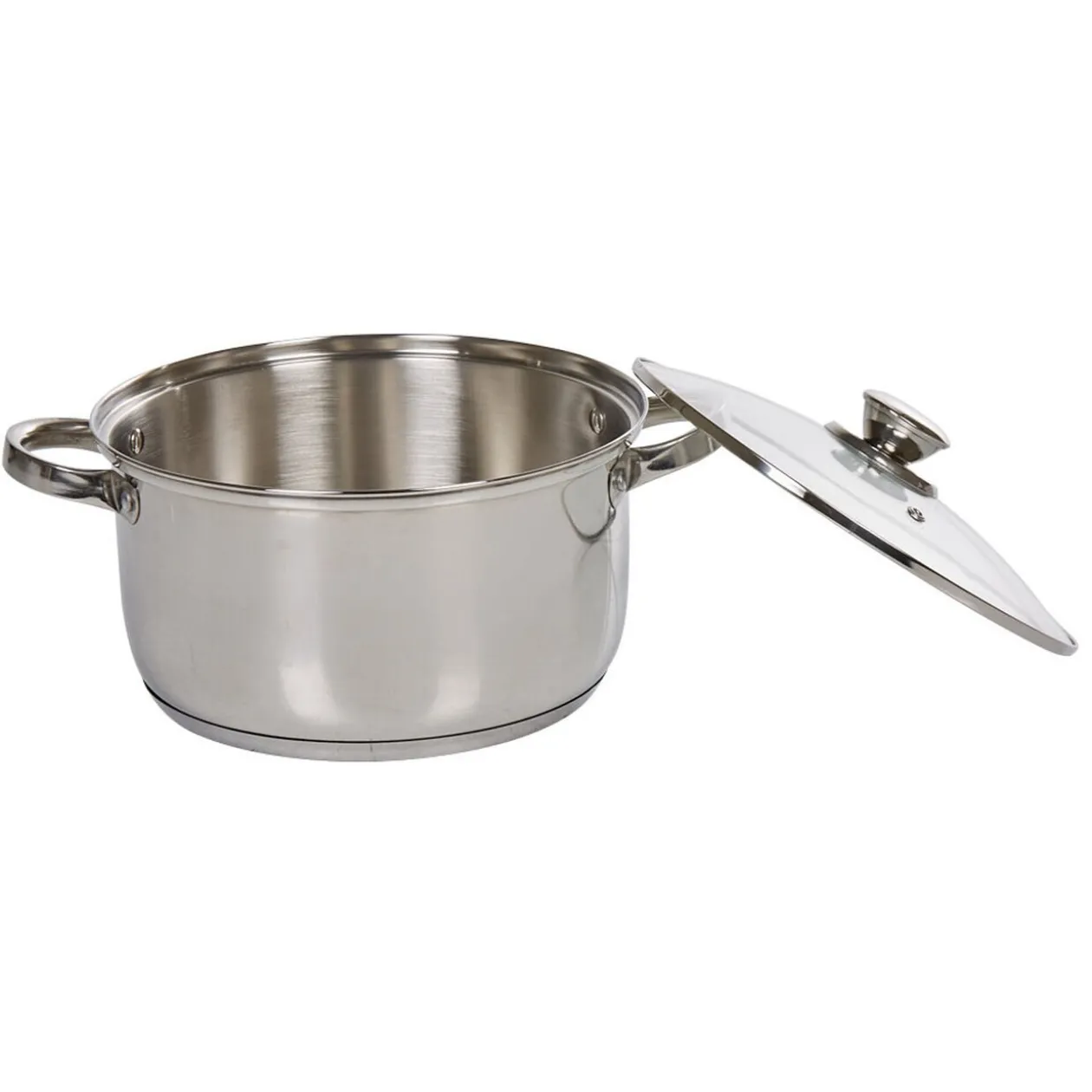 Marmite inox avec couvercle en verre