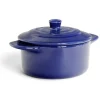 Mini cocotte individuelle en céramique avec couvercle - bleu ou noir