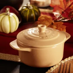 Mini cocotte individuelle en céramique avec couvercle - marron clair ou foncé