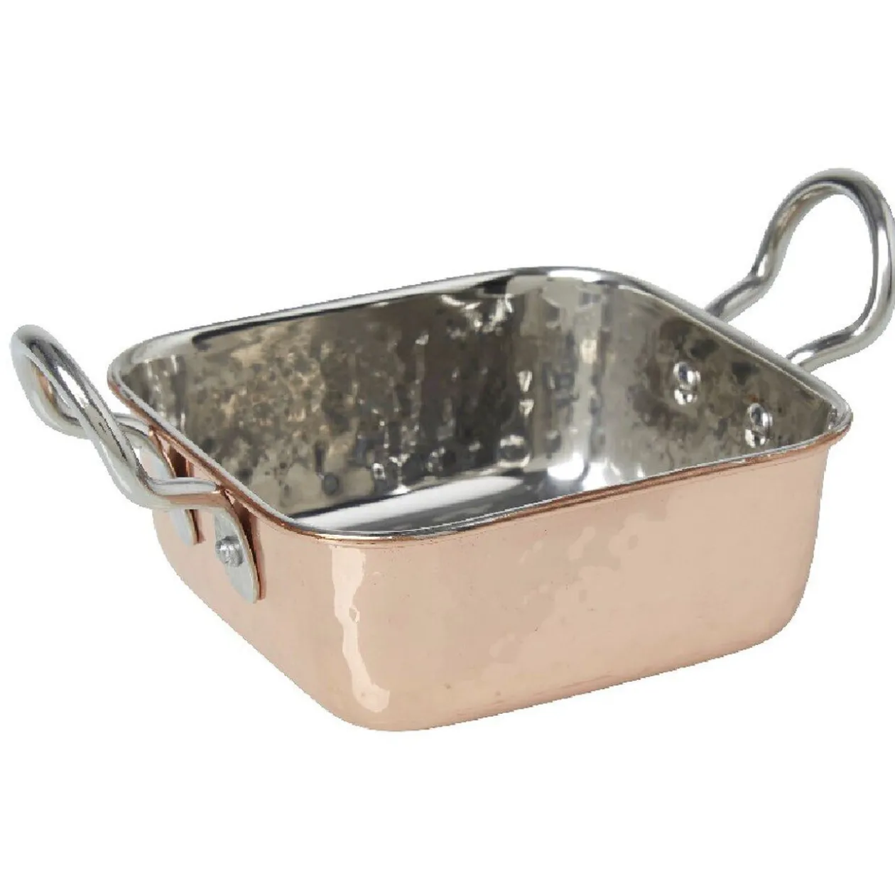 Mini plat à four carré noir ou cuivre effet martelé