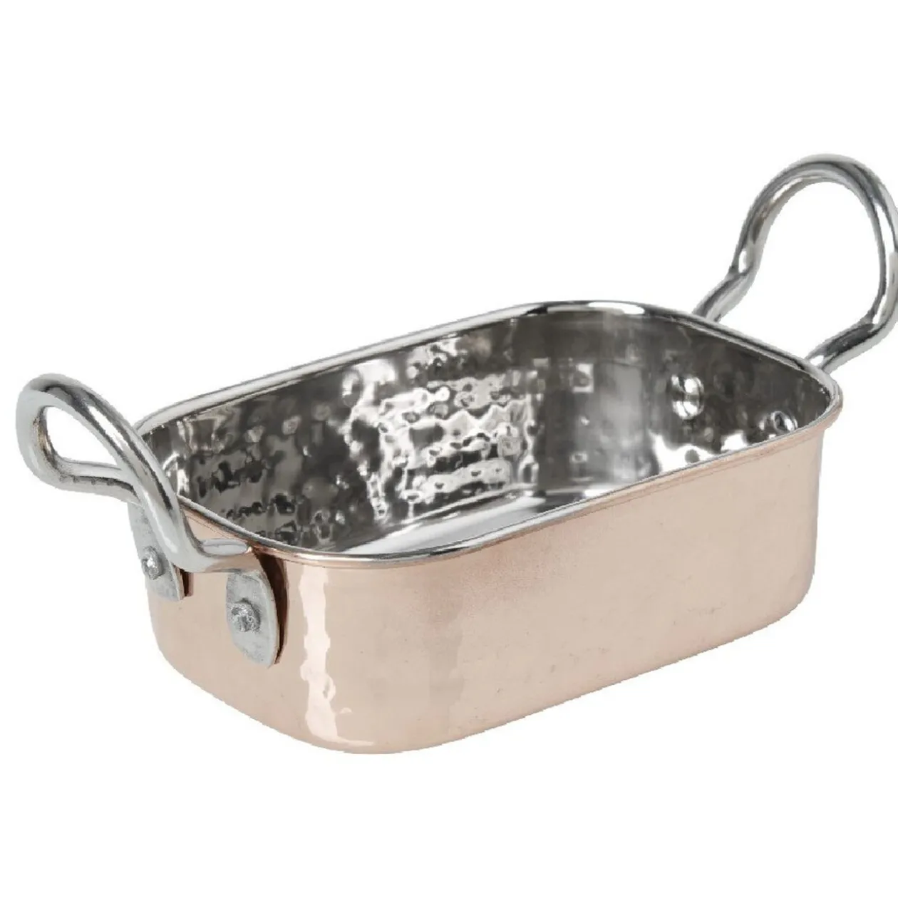 Mini plat à four rectangulaire noir ou cuivre effet martelé