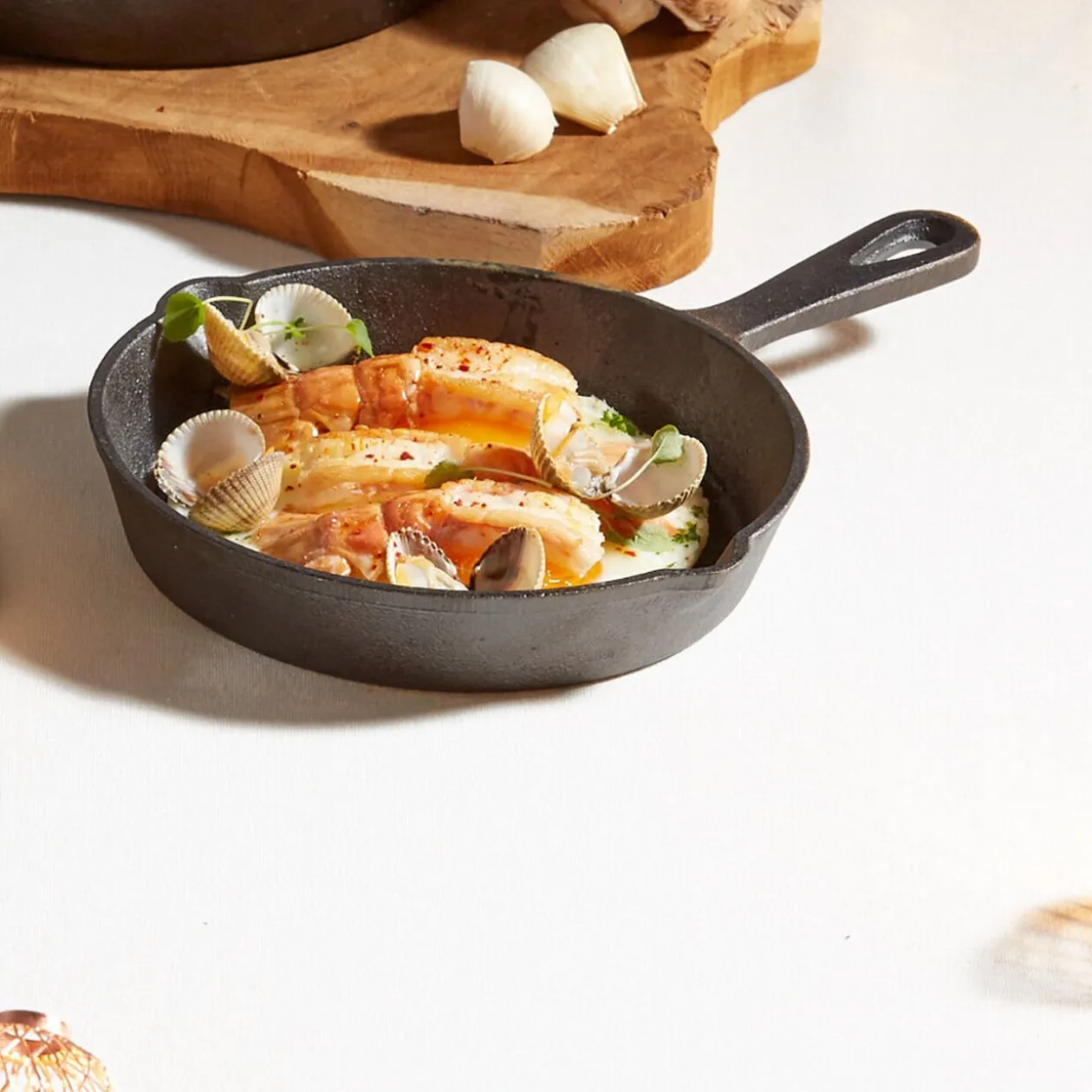 Mini plat à four rond en fonte avec manche