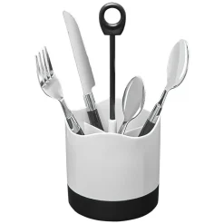 Ménagère 24 pièces avec support noir blanc