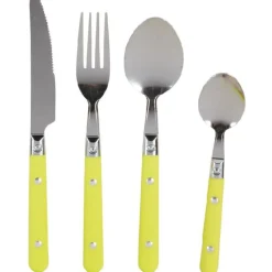 Ménagère 16 pièces inox manche plastique vert anis