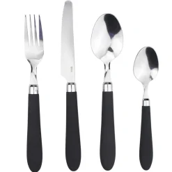 Ménagère 24 pièces inox manche antidérapant soft touch noir