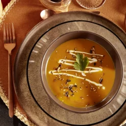 Ménagère 16 pièces inox marron cuivré