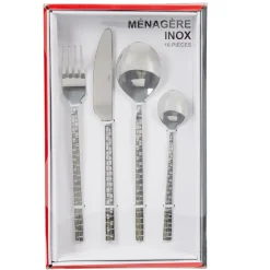 Ménagère 16 pièces manche motif damassé