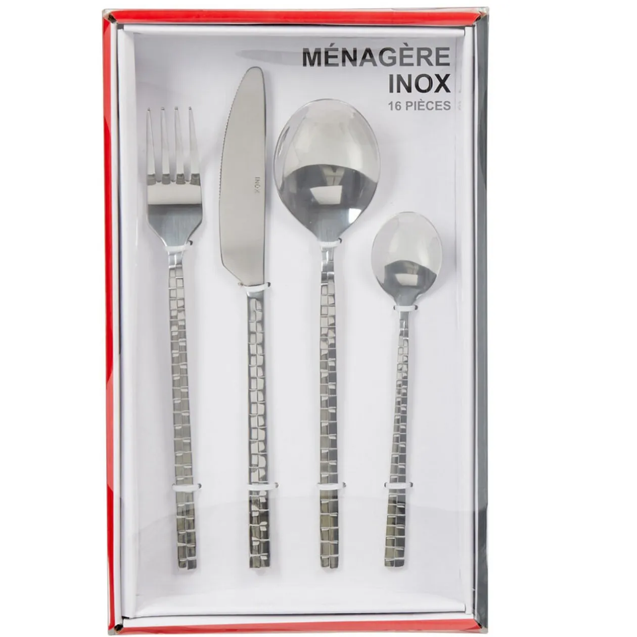 Ménagère 16 pièces manche motif damassé