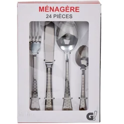 Ménagère 24 pièces motif pois