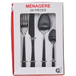Ménagère 24 pièces noir