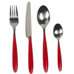 Ménagère 24 pièces rouge