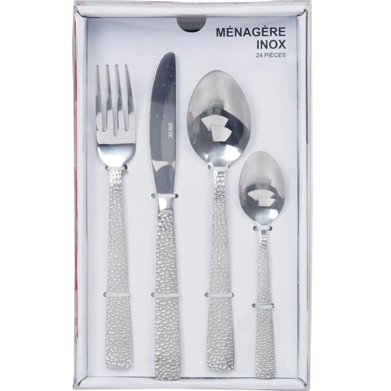 Ménagère manche écaille inox argenté 24 pièces