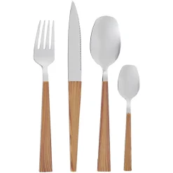 Ménagère scandinave 24 pièces effet bois