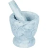 Mortier avec pilon effet marbre gris Ø10,5xH10cm