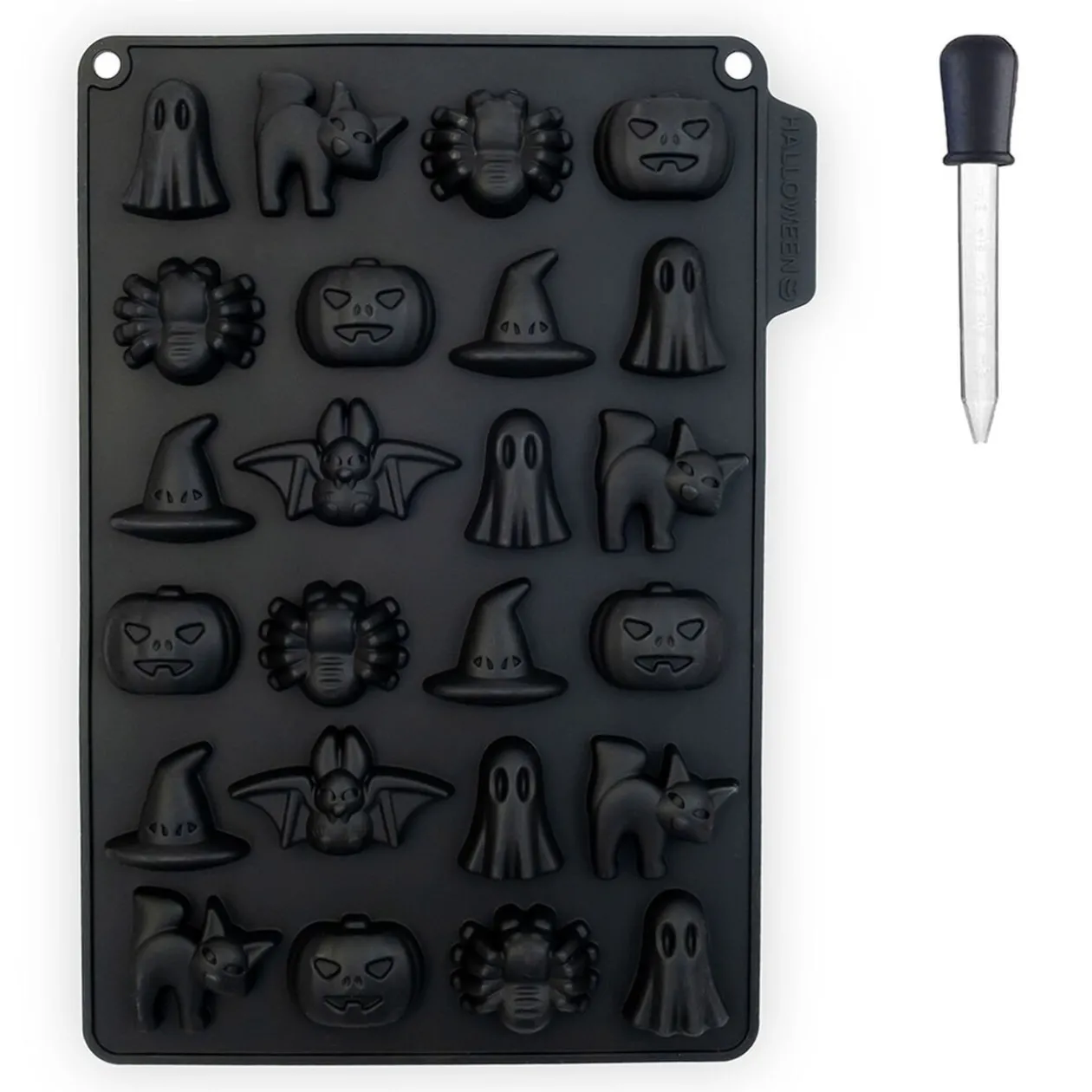 Moule à bonbons et pipette Halloween noir