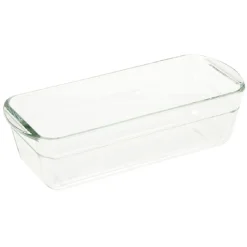 Moule à cake en verre avec couvercle gris