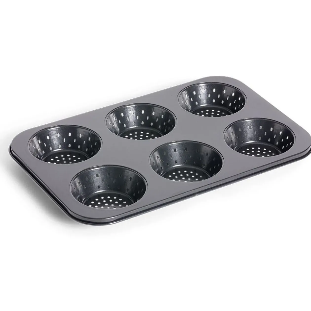 Moule à muffin perforé acier noir 33,6x22xH3cm