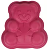 Moule carré silicone forme nounours rose