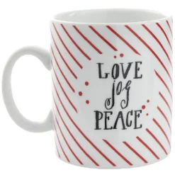 Mug avec boule à thé Love Jog Peace blanc rayure rouge 35 cl