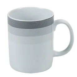 Mug blanc et gris Sérénité Rayures