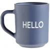 Mug bleu inscription HELLO 250ml
