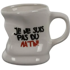 Mug déformé avec message humoristique en céramique