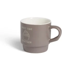 Mug empilables en céramique motifs et couleurs assorties 300ml - 4 pièces