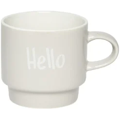 Mug en faïence avec support en métal x4