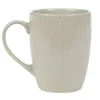 Mug en porcelaine 35 cl uni lin avec rainures verticales en relief