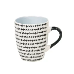 Mug en porcelaine motif graphique noir blanc 33 cl
