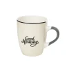 Mug en porcelaine vert avec inscription "Good Morning" 33 cl