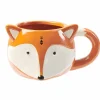 Mug forme tête de renard roux et blanc