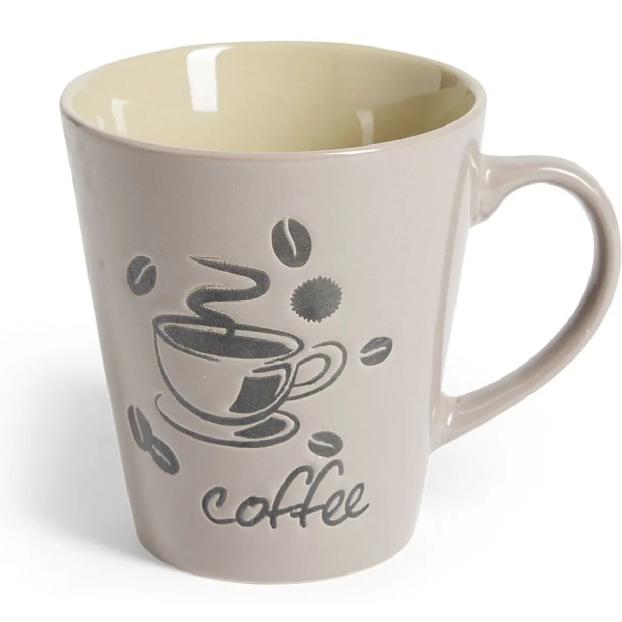 Mug grès 600mL Ø9xH10cm - 4 coloris
