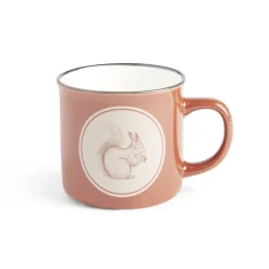 Mug motif écureuil en faïence marron 320ml