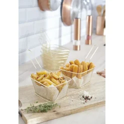 Panier de présentation métal doré ou argenté 24x11xH13,5cm