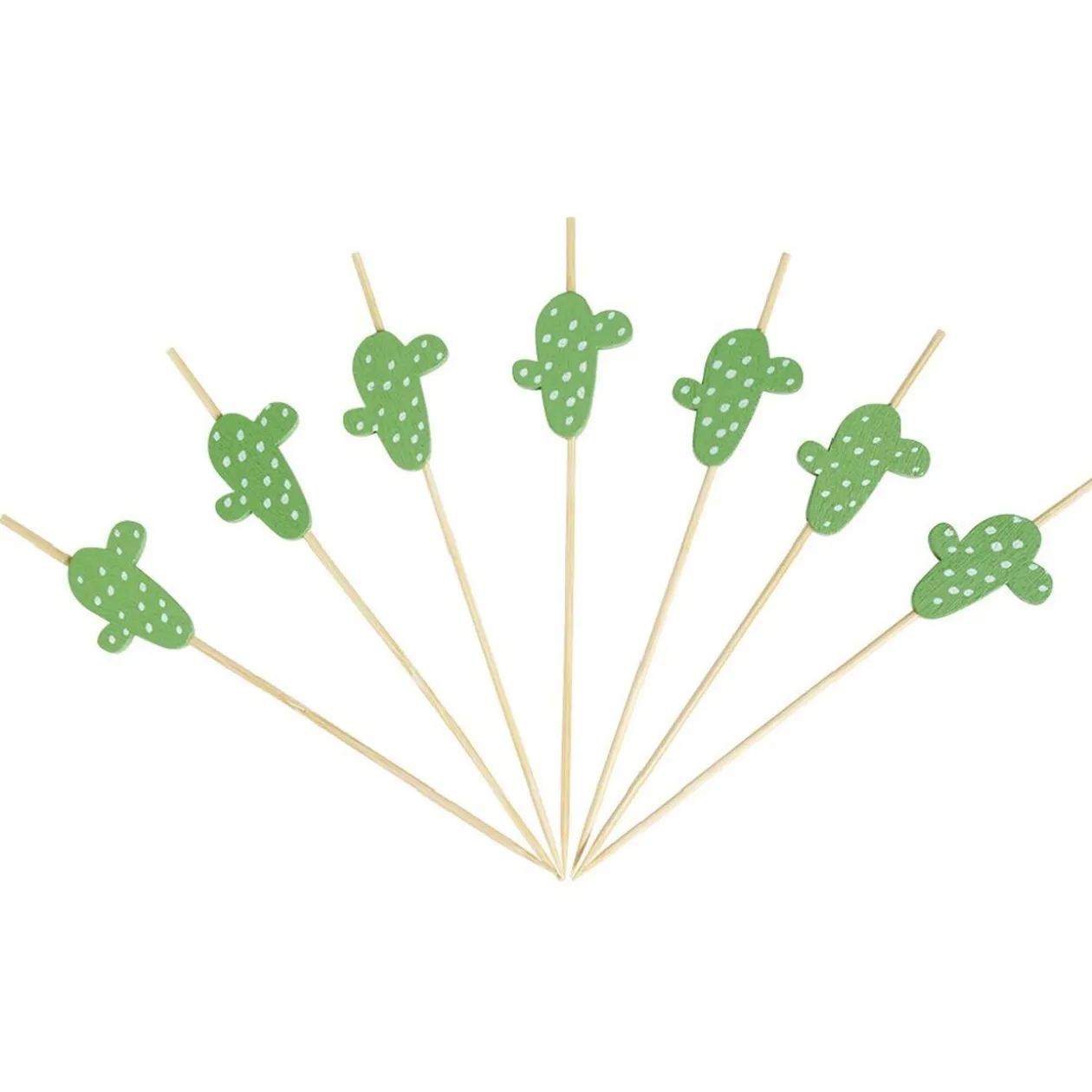 Pique pour apéritif décor pastéque, ananas, cactus ou flamand rose en bambou x30