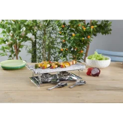 Plancha pierre à cuire marbre avec plateau métal