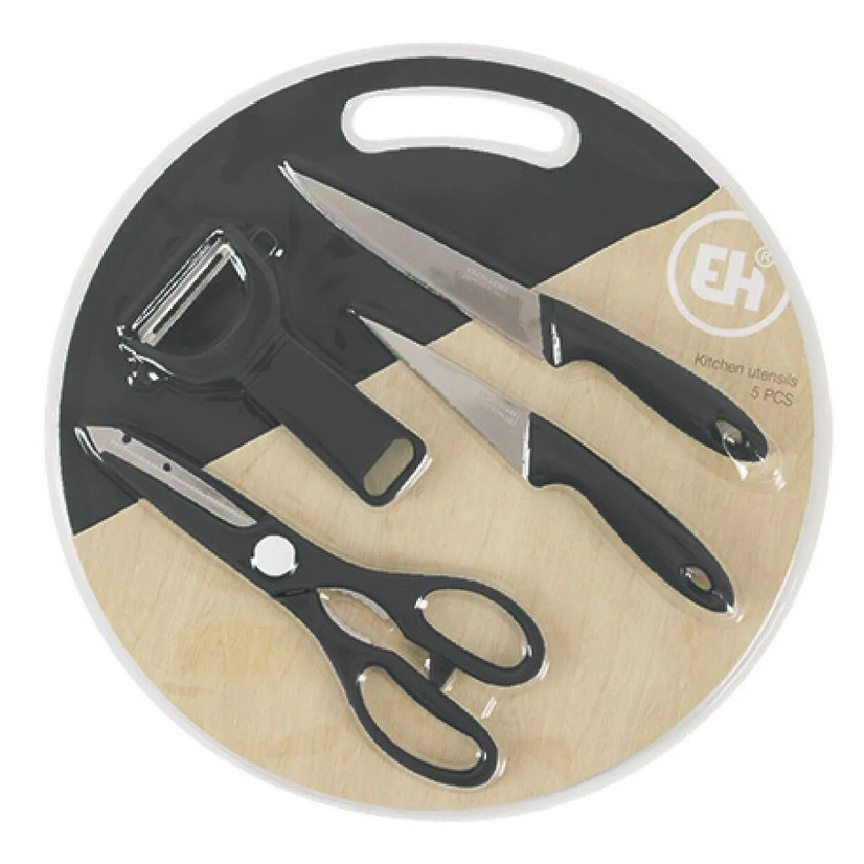 Planche à découper + 4 ustensiles de cuisine